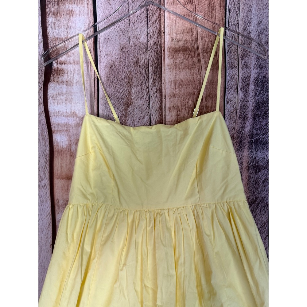 Abercrombie & Fitch Bubble Hem Mini Dress Yellow Cotton Sundress Summer Medium - Picture 3 of 8